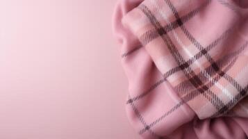 AI generated A plaid pink background for a cozy and warm ambiance photo