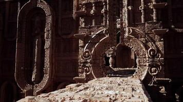 A large stone structure with carvings on it video