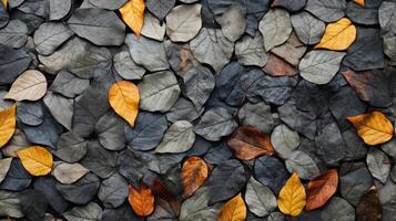 ai generado hojas formando un natural mosaico foto