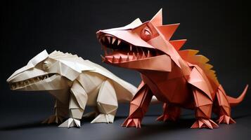 AI generated Unique origami creature creations photo