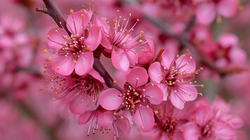 AI generated Close-up of sakura or cherry blossom. photo