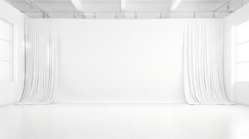 AI generated Contemporary white backdrop for brand identity photo
