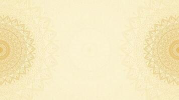 Bright and Beautiful Blank Horizontal Video Background of Looping Animation Golden Mandala Lines
