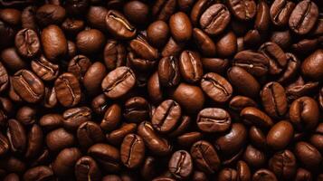 AI generated Coffee beans forming a cascading pattern, evoking a sense of flow photo