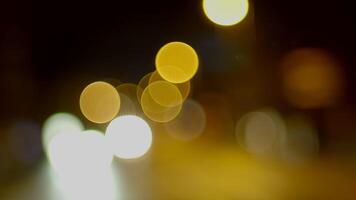 Colorful Night Traffic Lights Blurred Bokeh Background video