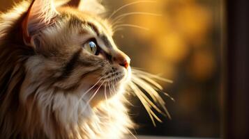 AI generated A cat's gentle gaze filled with adoration and appreciation photo