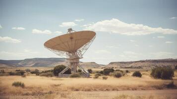 AI generated Satellite dish in a rural setting photo