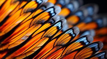 ai generado hipnótico hiper enfocar dentro el modelo de un de mariposa ala foto