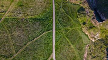 Aerial view of the walk path in Flamborough, England photo