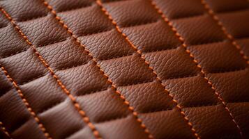 AI generated A closeup of textured leather with stitching and folds photo