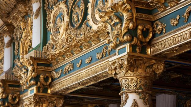 AI generated Decorative motifs in an opulent palace photo