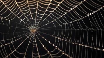 ai generado el intrincado patrones de un de araña web foto