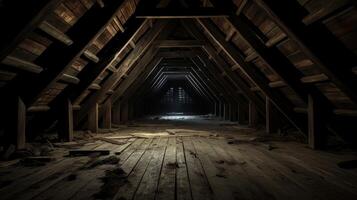 AI generated Haunting whispers in attic with secrets photo