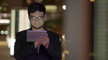 Modern City Lifestyle Portrait of Male Person Browsing the Web on Mobile Device video