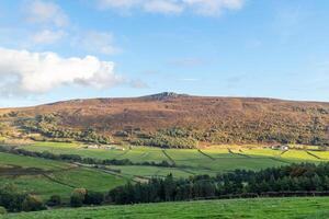 Scenic landscape photo in Yorkshire Dales with hills