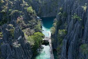 Aerial view of Twin Lagoon in the Philippines photo