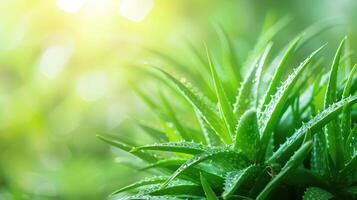 ai generado Fresco áloe vera hojas, de la naturaleza farmacia en vibrante verde, rebosante con curación potencial, ai generado. foto