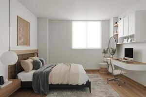 Stylish luxury interior of a contemporary room with a comfortable master bed , master bedroom photo