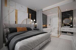 Creating a Master Bedroom That's a master bed into interior design. photo