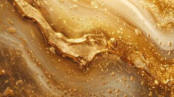 AI generated Opulent currents of abstract gold liquid flow in a lavish, mesmerizing dance, Ai Generated. photo