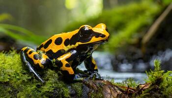 vistoso veneno dardo rana de cerca foto