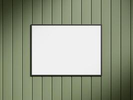 Blank picture frame mockup on brown wall. Brown living room design. View of interior with artwork mock up on wall. photo