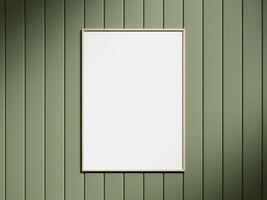 Blank picture frame mockup on brown wall. Brown living room design. View of interior with artwork mock up on wall. photo