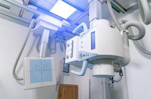 Hospital operating room. Modern machine. Doctors equipment for work. photo