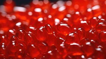 AI generated Macro photo showcasing the vibrant hues and delicate texture of red caviar, Ai Generated.