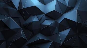 ai generado sorprendentes negro y azul geométrico patrones converger en un visualmente cautivador fondo, ai generado. foto