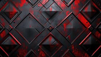 AI generated The fusion of black and red metal textures forms a bold and dynamic background, Ai Generated. photo