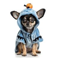 AI generated Adore the cuteness of a Chihuahua in a charming costume. Canine couture, Ai Generated. photo