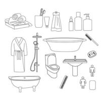 set of bathroom elements vector