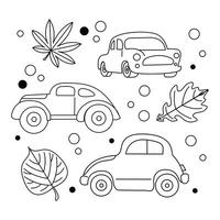 classic car element set vector