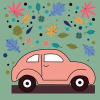 fun car illustration design for children vector