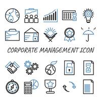 CORPORATE MANAGEMENT ICON SET , COLOR LINE STYLE vector