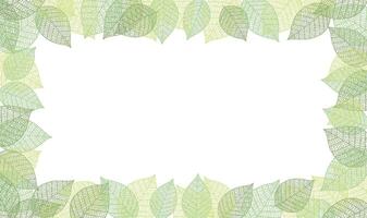 Vector Frame Illustration With Leaf Veins Silhouette Pattern Isolated On A White Background.