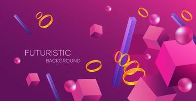 3D Abstract background with cubes. Volumetric abstract background, connection from geometric cubes. vector