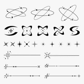 resumen gráfico elementos en y2k estilo vector