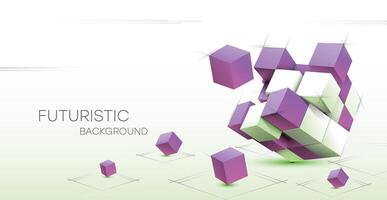 3D Abstract background with cubes. Volumetric abstract background, connection from geometric cubes. vector