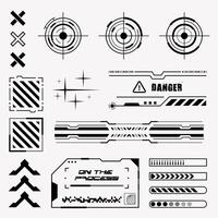 HUD Futuristic Cyberpunk elements design vector