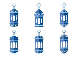 Lantern set icon vector