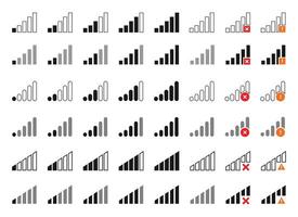 Signal set icon vector