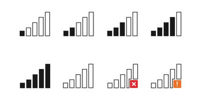 Signal set icon vector