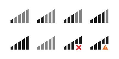 Signal set icon vector