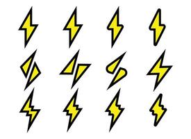 Icon set lightning button. vector