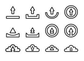 icon set upload and download button vector