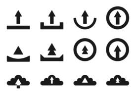 icon set upload and download button vector