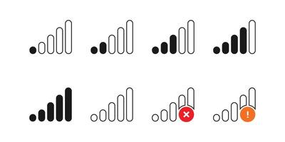 Signal set icon vector