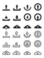 icon set upload and download button vector